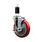 Service Caster 5'' Red Poly Swivel 1-3/8'' Expanding Stem Caster with Brake SCC-EX20S514-PPUB-RED-TLB-138 - alternate 1